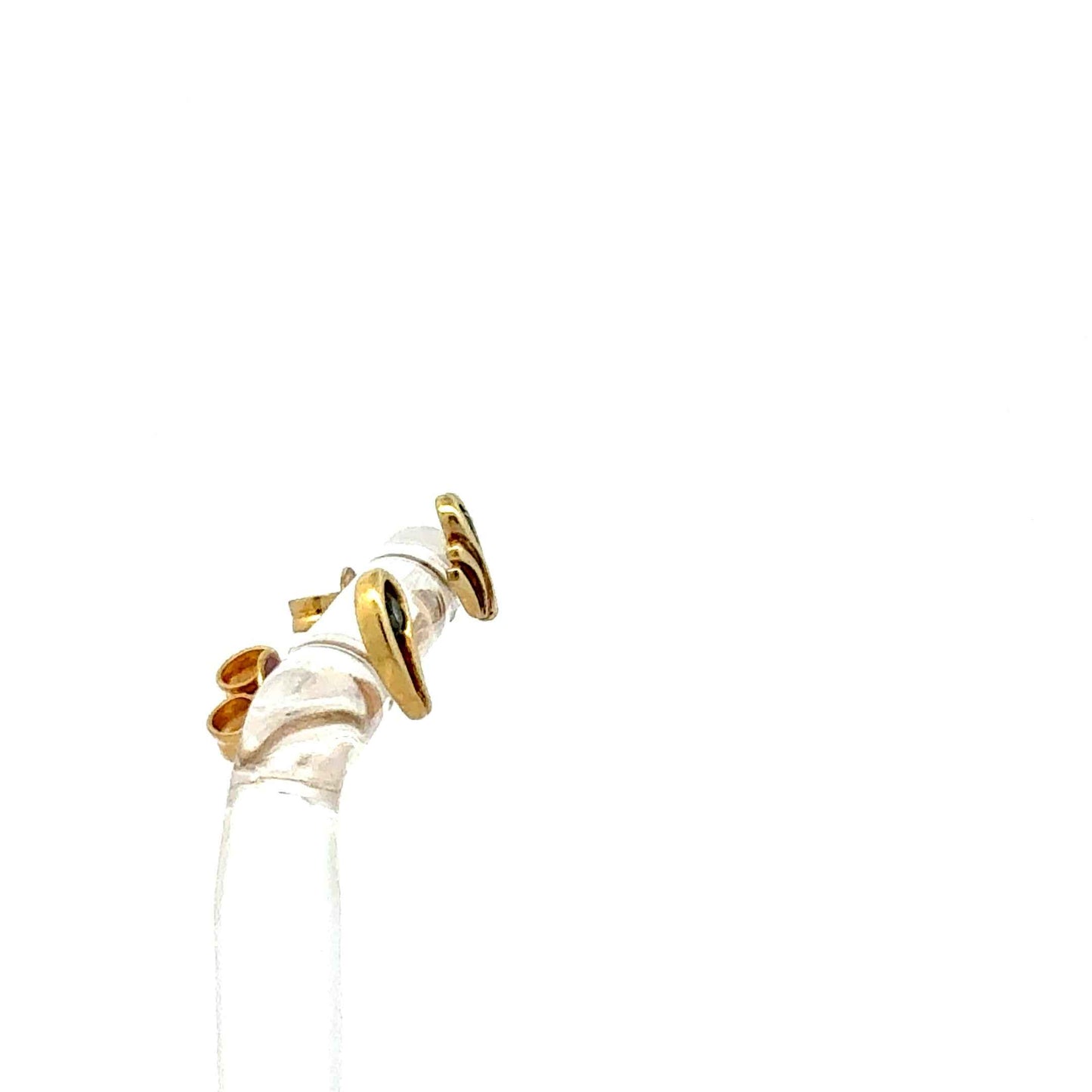 Gelbgold Ohrringe 333 – mit 2 Saphiren – ca. 0,10 ct gesamt – Juwelier Alen