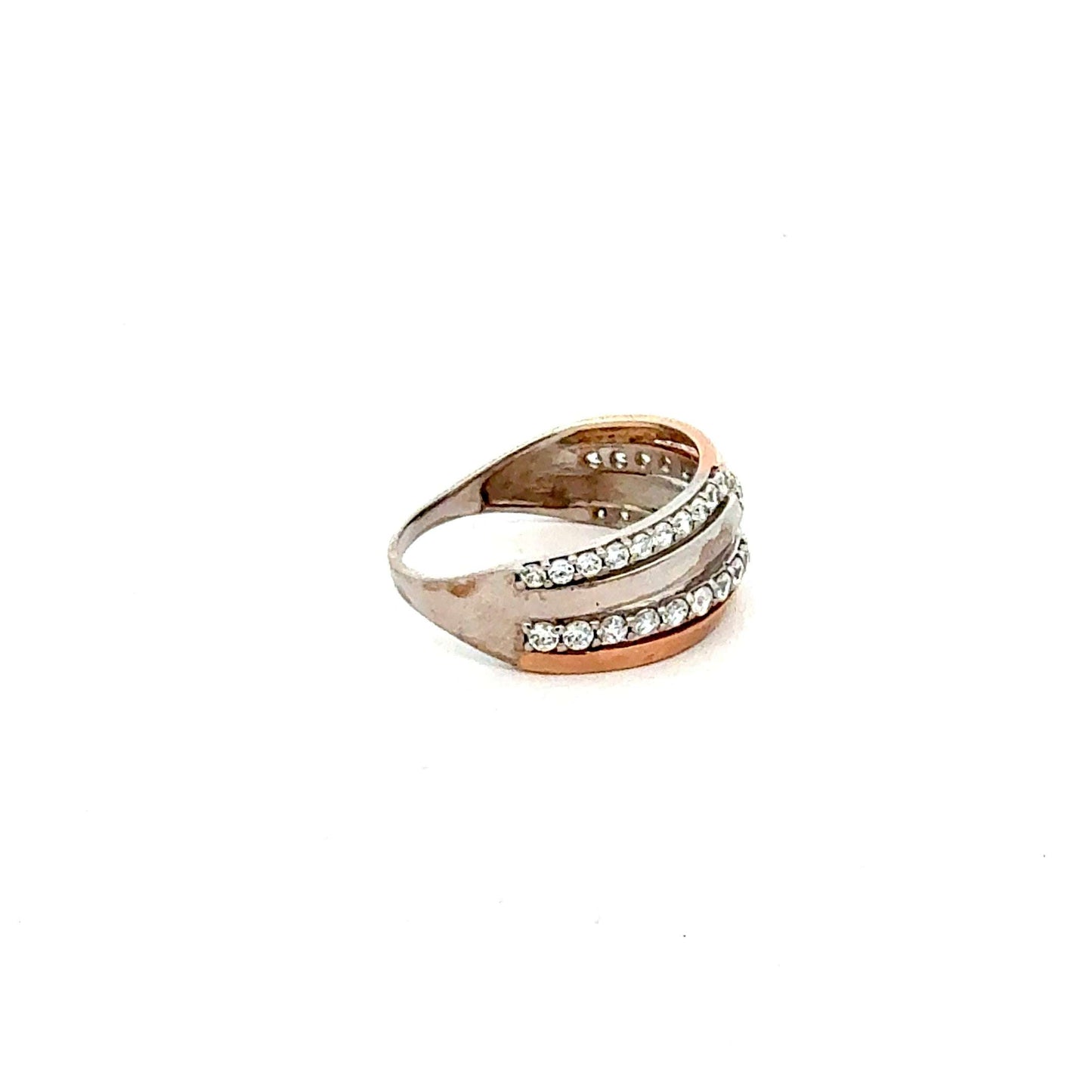 Silberring 925 – teilvergoldet mit Zirkonia – Juwelier Alen