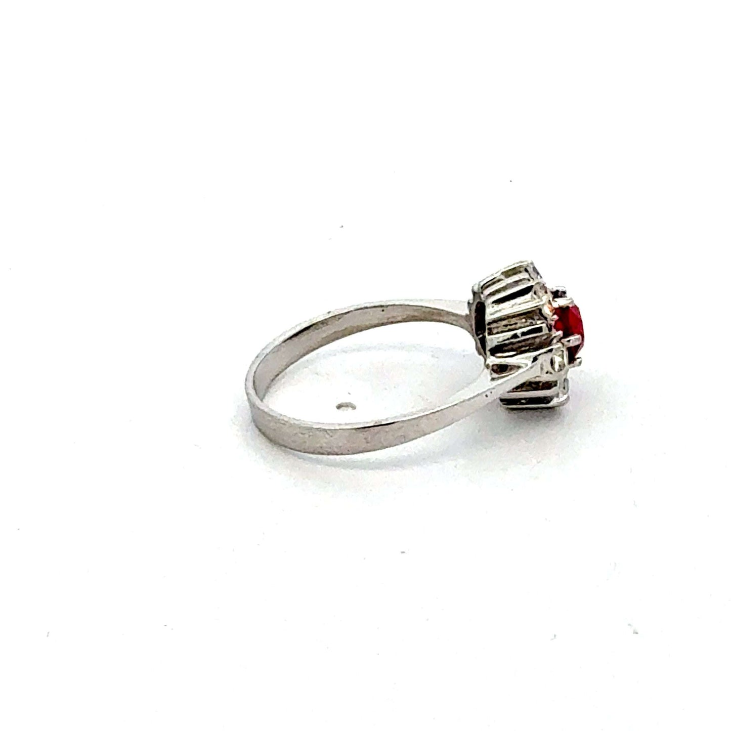 Silberring 925 – Zirkonia & synthetischer roter Stein – Juwelier Alen