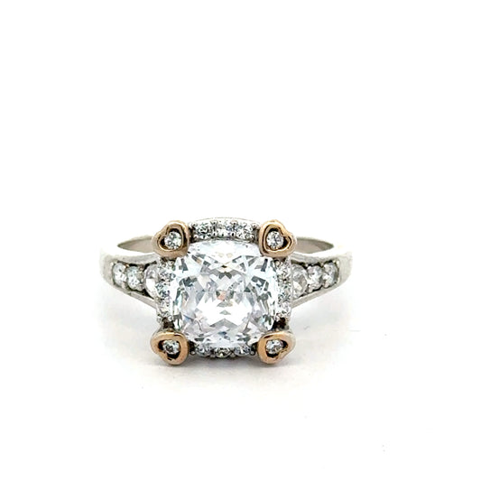 Silberring 925 – Größe 59 – 5,66 g – Zirkonia – Herz-Design Ring Juwelier Alen