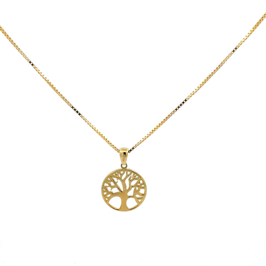 Gelbgold Baum-Anhänger Kette für stilvolle Eleganz – Juwelier Alen