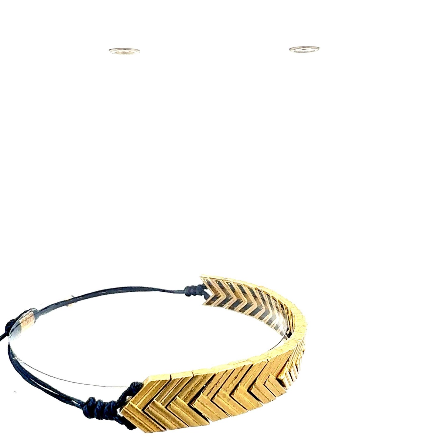 Statement-Armband "Momentum" | Gold & Schwarz | Fischgrätmuster | Verstellbar – Juwelier Alen
