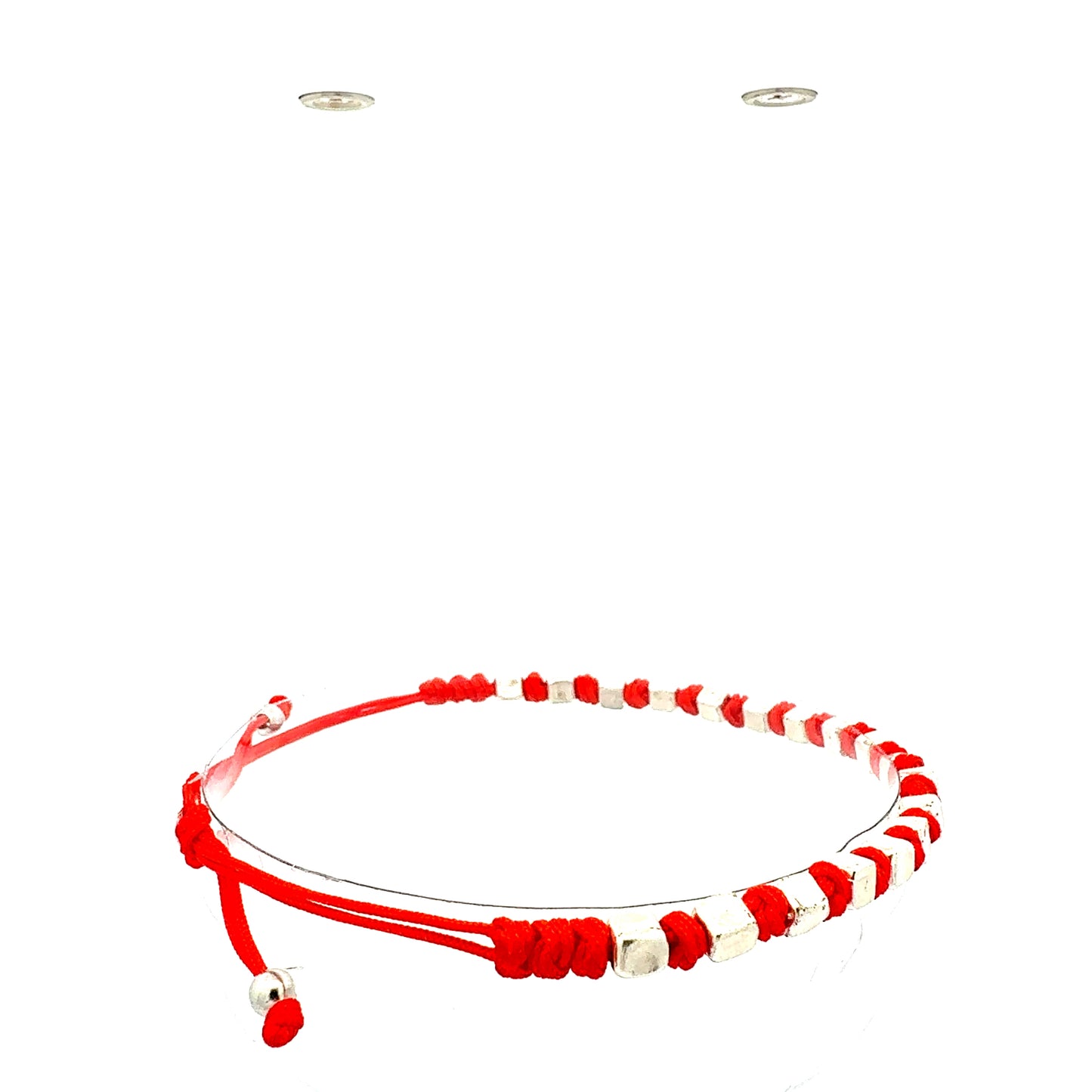 Würfel-Armband "Cubo" | Silber & Rot | Geometrisch & Handgefertigt