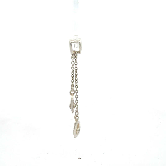 Silber 925 Anhänger mit Zirkonia Doppelstein, eleganter Schmuck, schwer 2,27 g, von Juwelier Alen