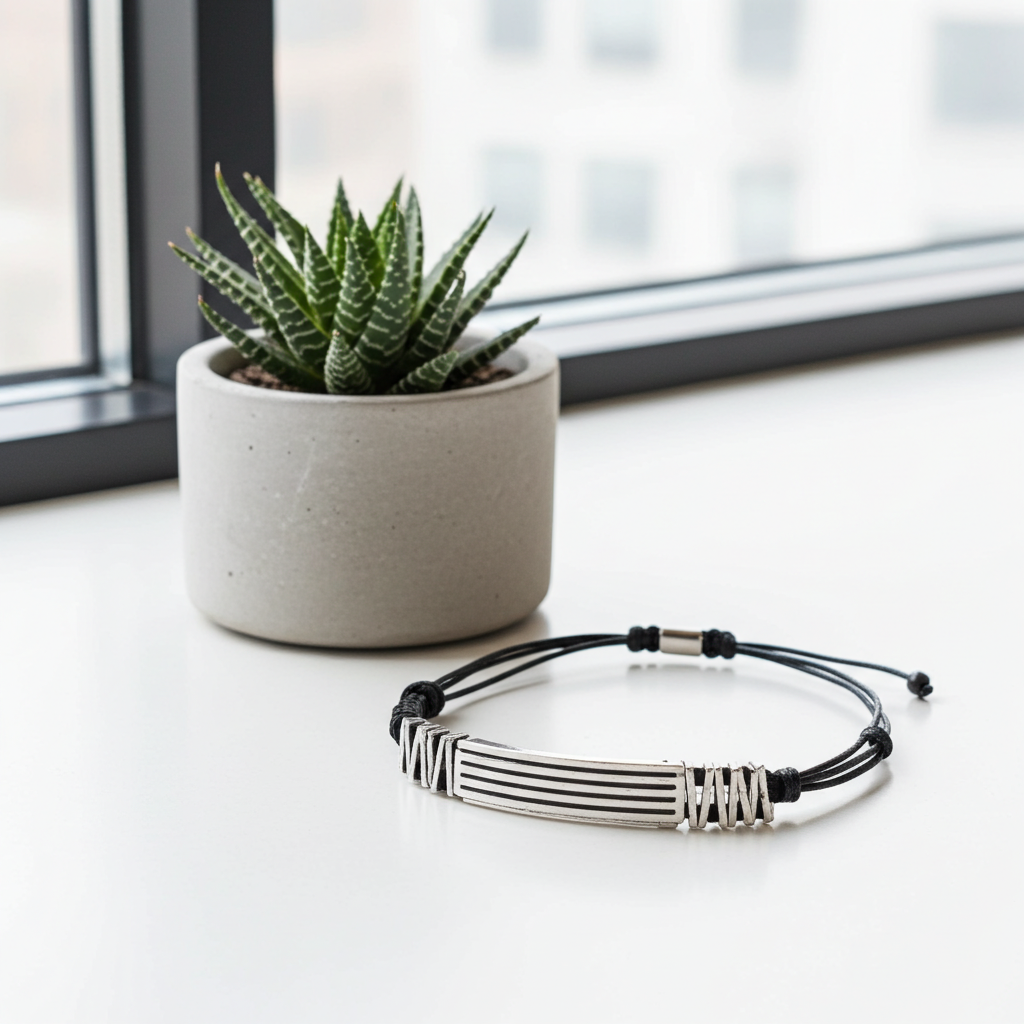 Statement-Armband "Dynamik" | Silber & Rot | Geometrisch & Verstellbar
