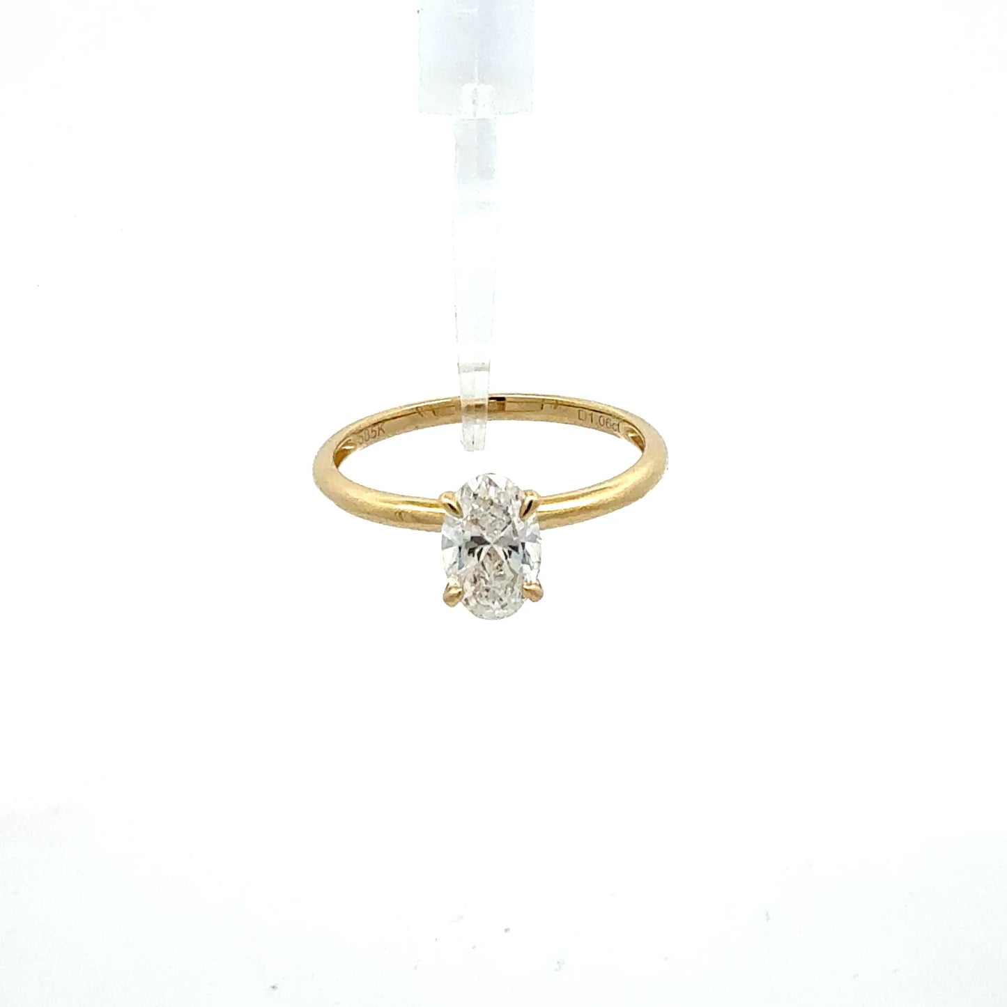 585 Gelbgold Ring mit IGI-zertifiziertem Labor-Diamanten – Ovaler Brillantschliff, 1,06 ct