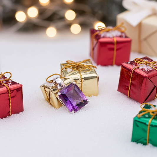 Anhänger in 333 Weißgold mit Amethyst