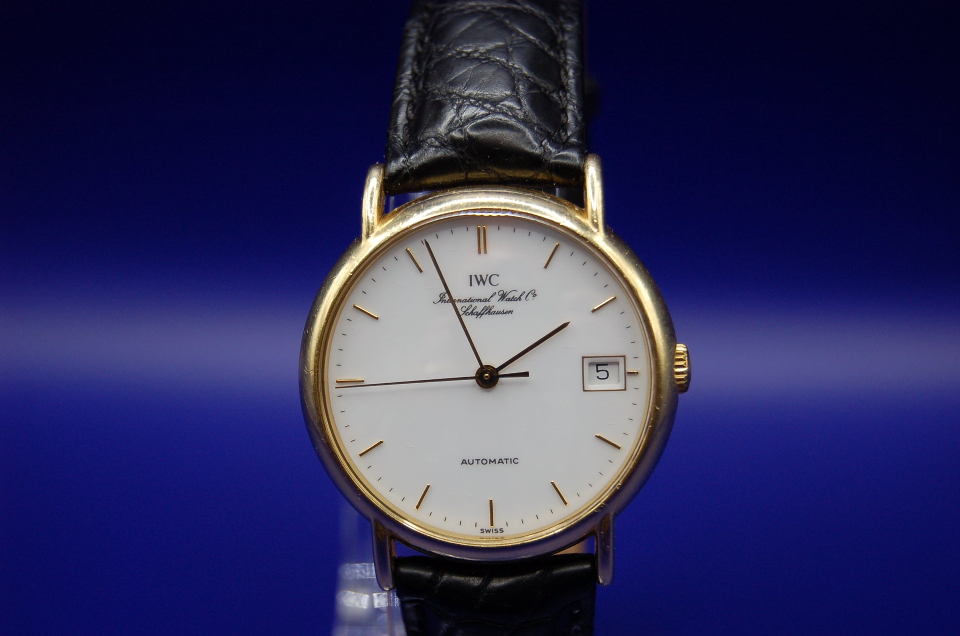 IWC Portofino Herrenuhr 1995 - Detailansicht Goldgehäuse
