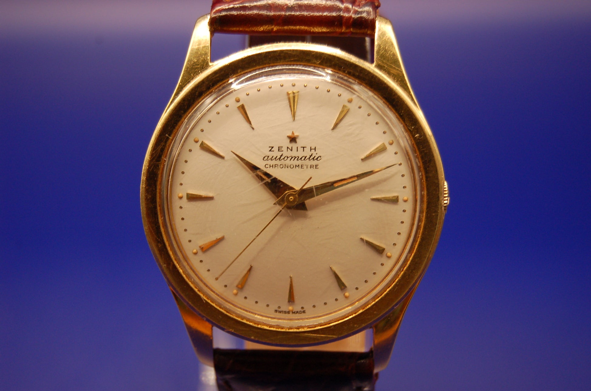 Zenith Automatic Chronometer 1990 - Detailansicht Goldgehäuse