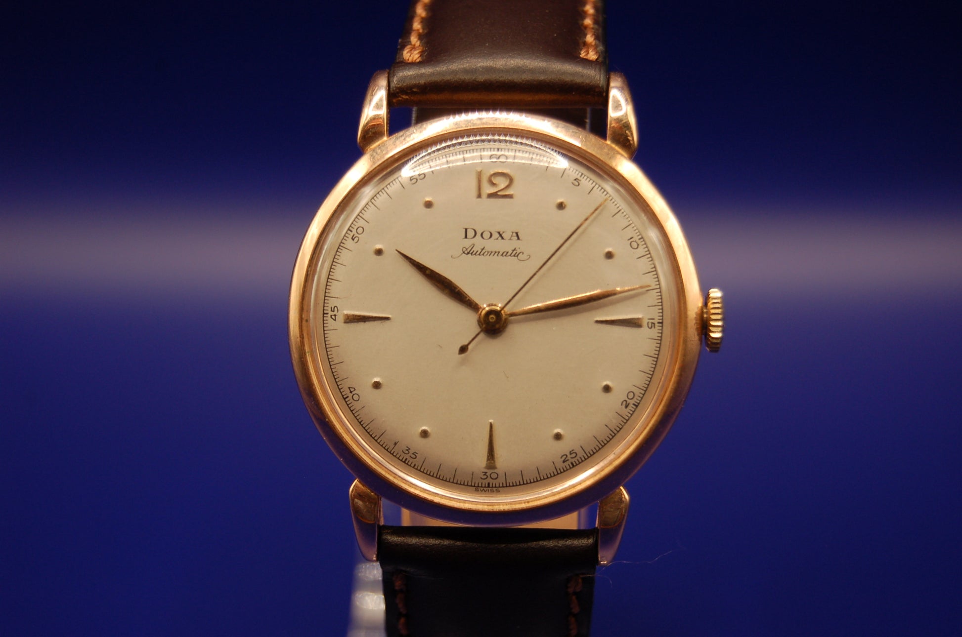 Dora Armbanduhr – Automatik, 585er 14 Kt Pinkgold/Rosegold – ca. 40 Jahre alt Uhr Juwelier Alen