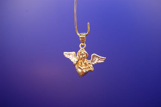 Engel-Motiv Anhänger in 585 Gelb-/Weißgold Anhänger Juwelier Alen