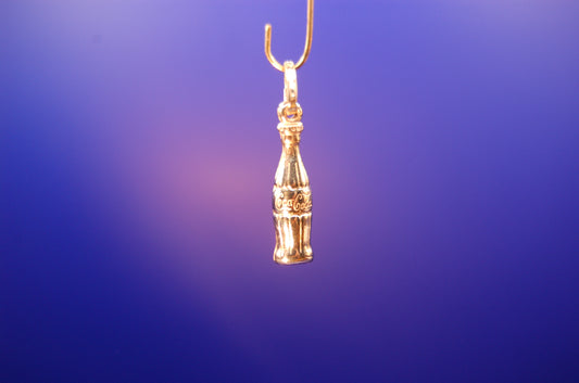 Cola-Flasche Anhänger in 750 Gelbgold Anhänger Juwelier Alen