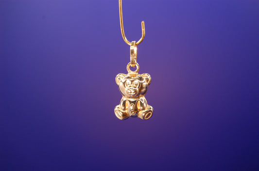 Bären-Anhänger aus 585 Gelbgold - Frontansicht des niedlichen Tier-Schmuckstücks