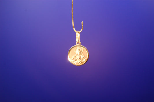 Mutter Gottes Anhänger aus 585 Gelbgold - Frontansicht des religiösen Schmucks