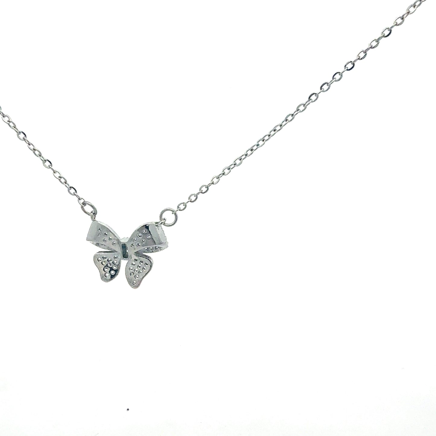 Edelstahl Kette 47 cm mit Anhänger Kleeblatt & Zirkonia