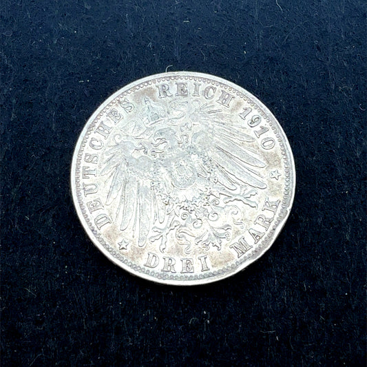 3 Mark 1910 - Wilhelm II. König von Württemberg - Deutsches Reich