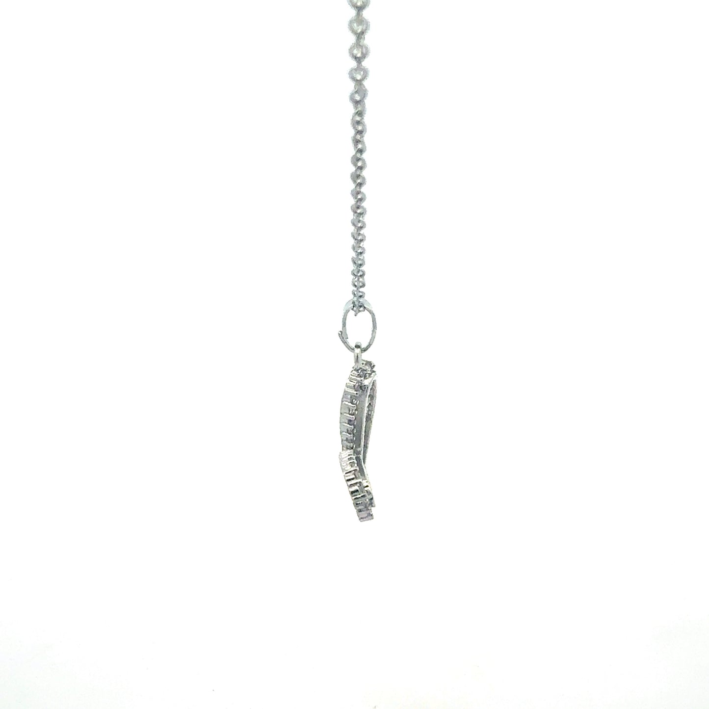 Edelstahl Kette mit Herz-Anhänger & Baguette-Zirkonia