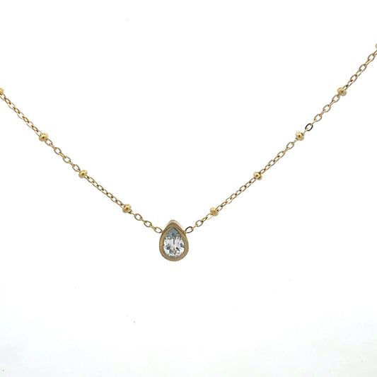 Vergoldete Kette mit Zirkonia-Tropfen