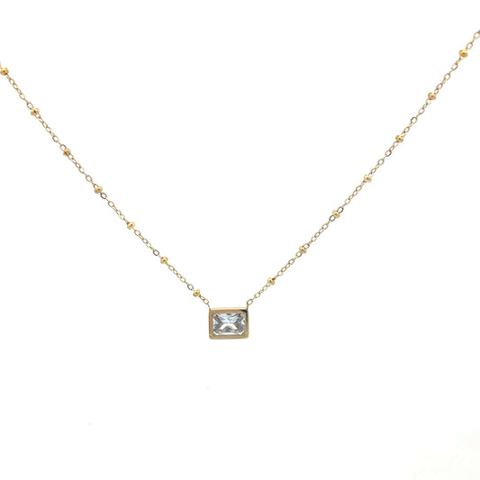 Edelstahlkette vergoldet mit Zirkonia – Juwelier Alen