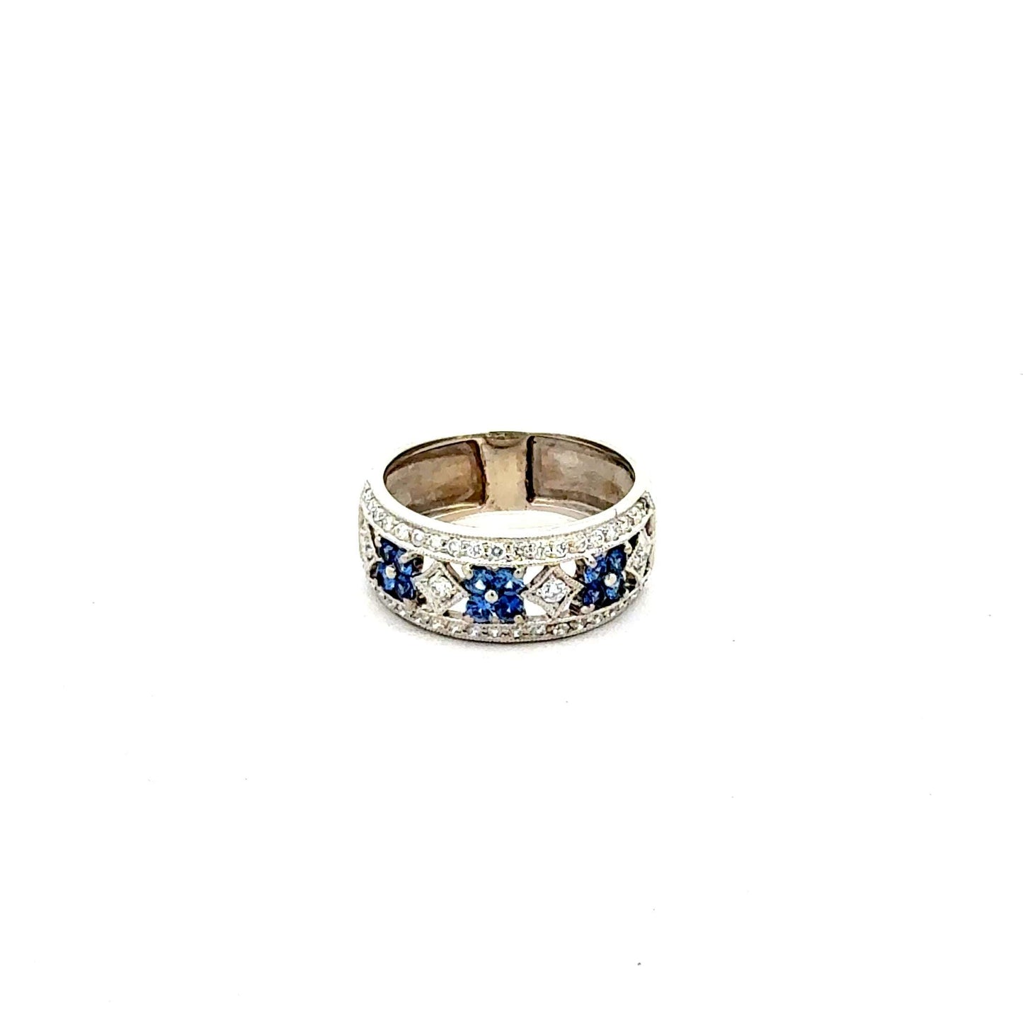 Ring 750er Weiß-/Gelbgold Saphire Diamanten – Elegantes Schmuckstück mit edelsten Steinen – Juwelier Alen