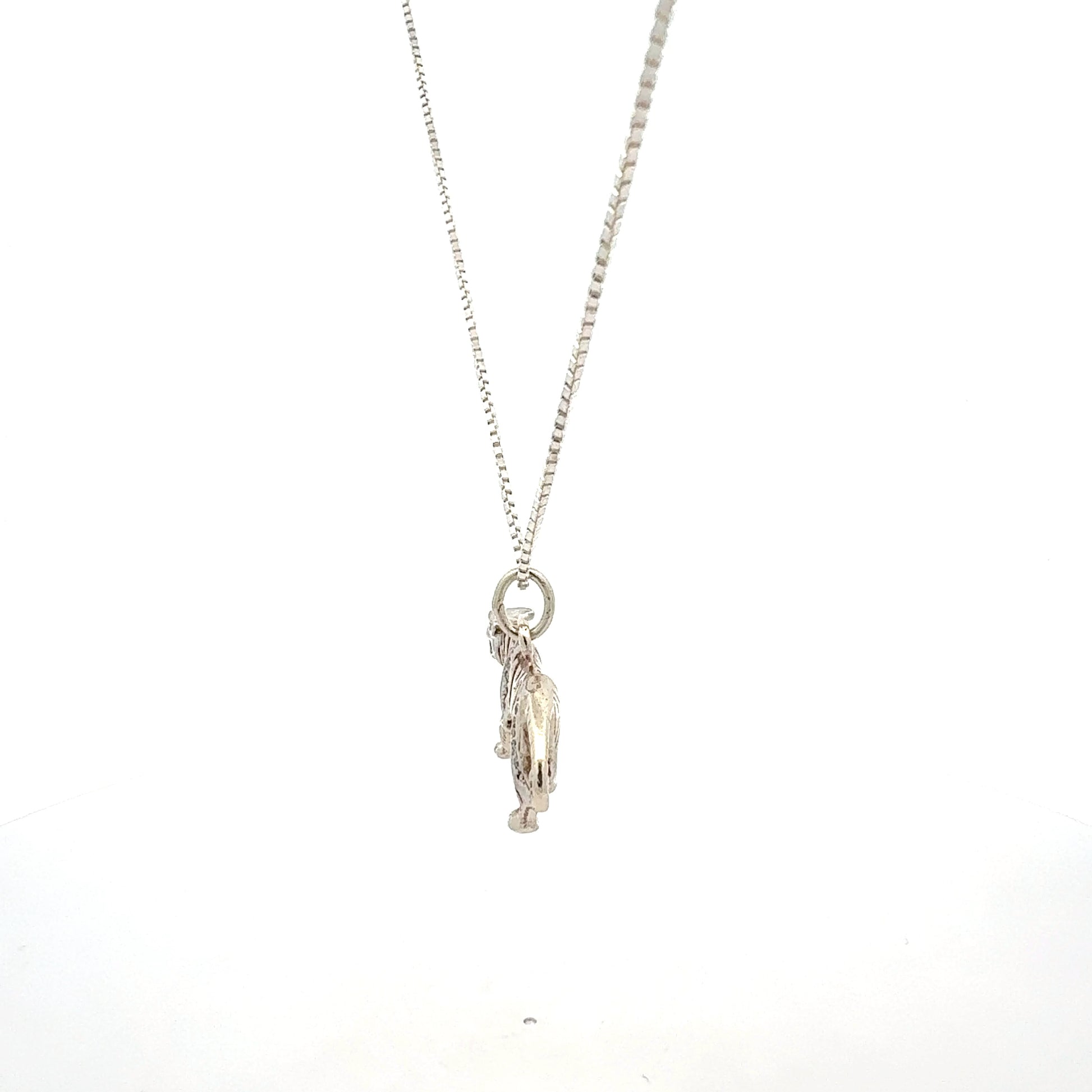 925 Silberkette mit Tiger-Anhänger 70cm, Seitenansicht 