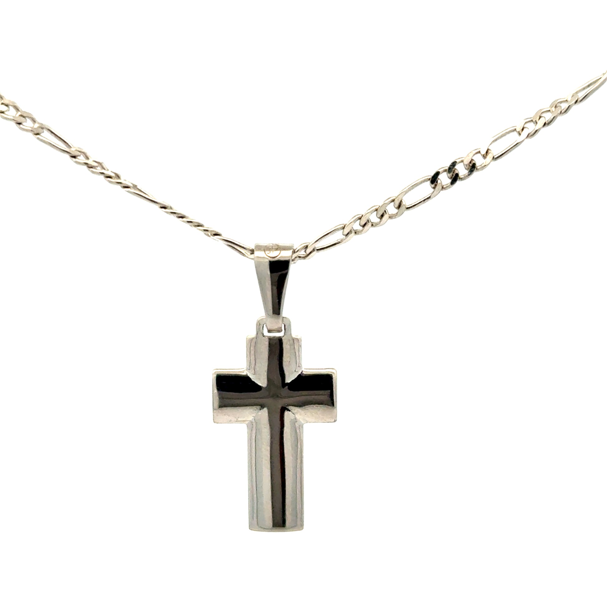 Silberkette 925 mit Kreuz-Anhänger 45 cm 