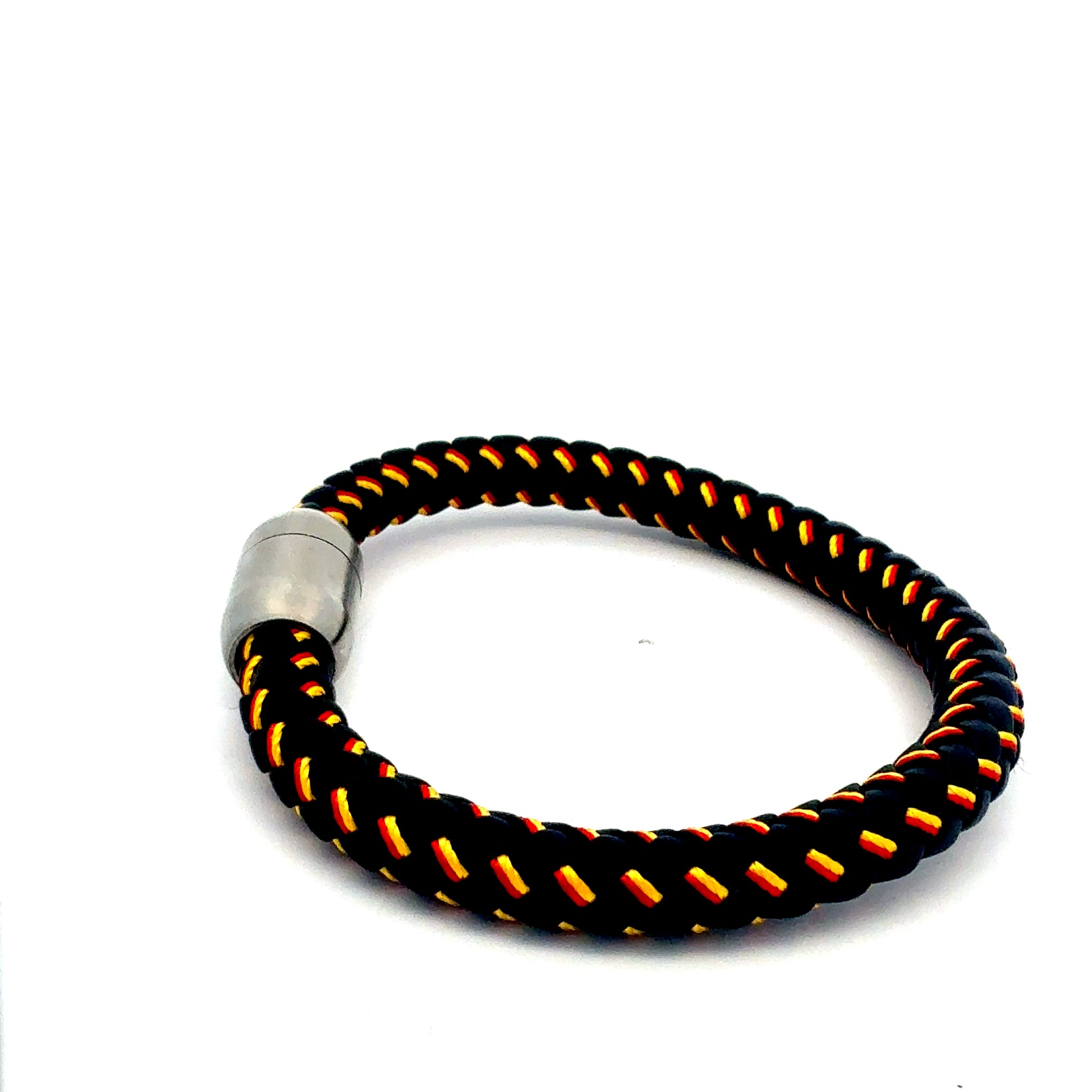 Hochwertiges Stoffmaterial Deutschland Armband Schwarz-Rot-Gold - Schwarze Optik