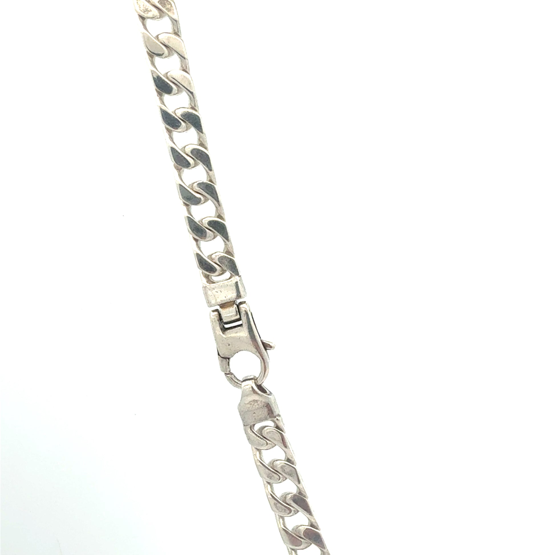 Massive Silberkette 50cm Detail – Karabinerverschluss und Stempel