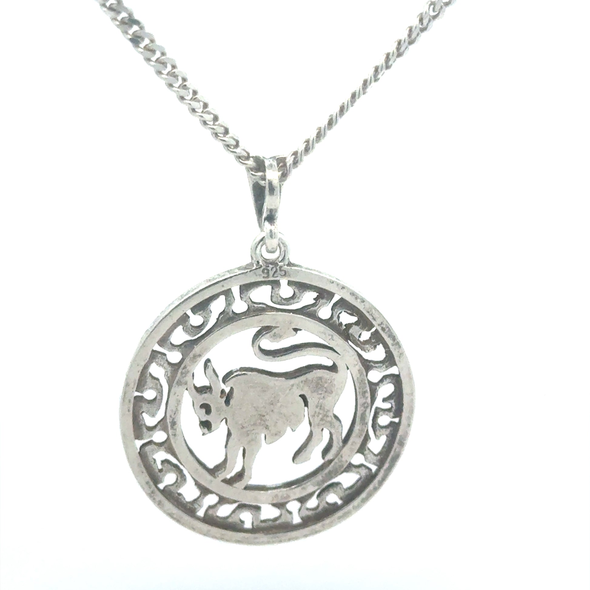 Silberkette 925 mit Stier-Anhänger - Gesamtansicht