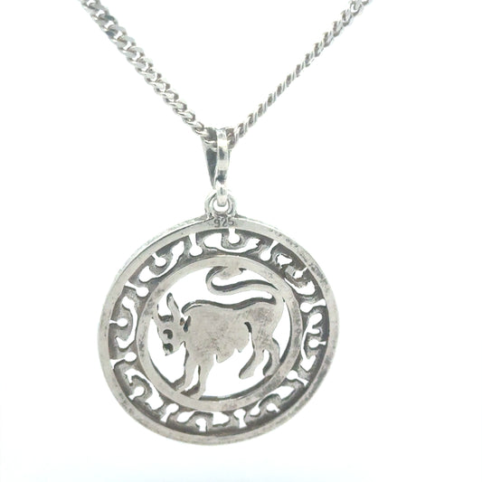 Silberkette 925 mit Stier-Anhänger - Gesamtansicht