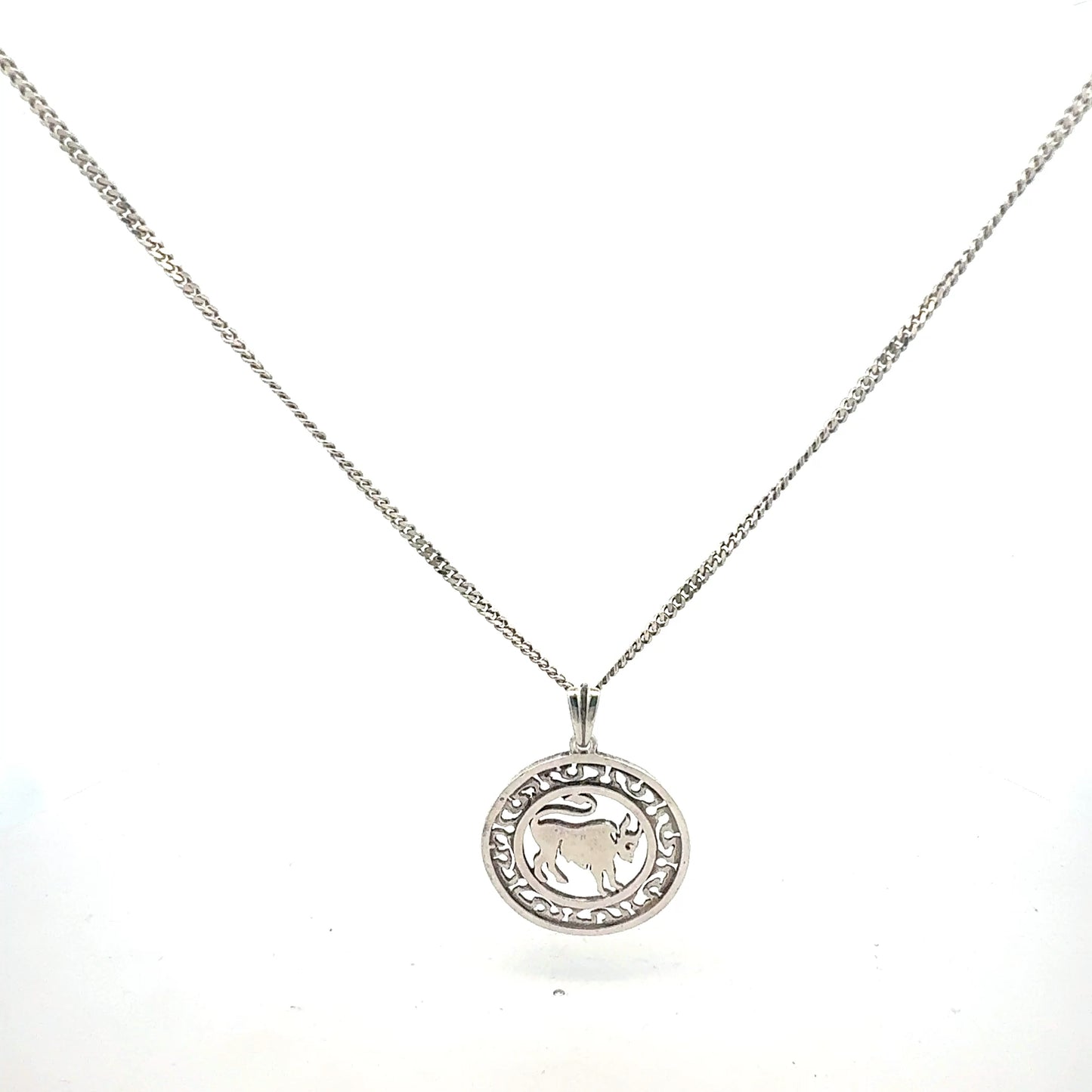 Silberkette 925 Stier Sternzeichen - Seitenansicht