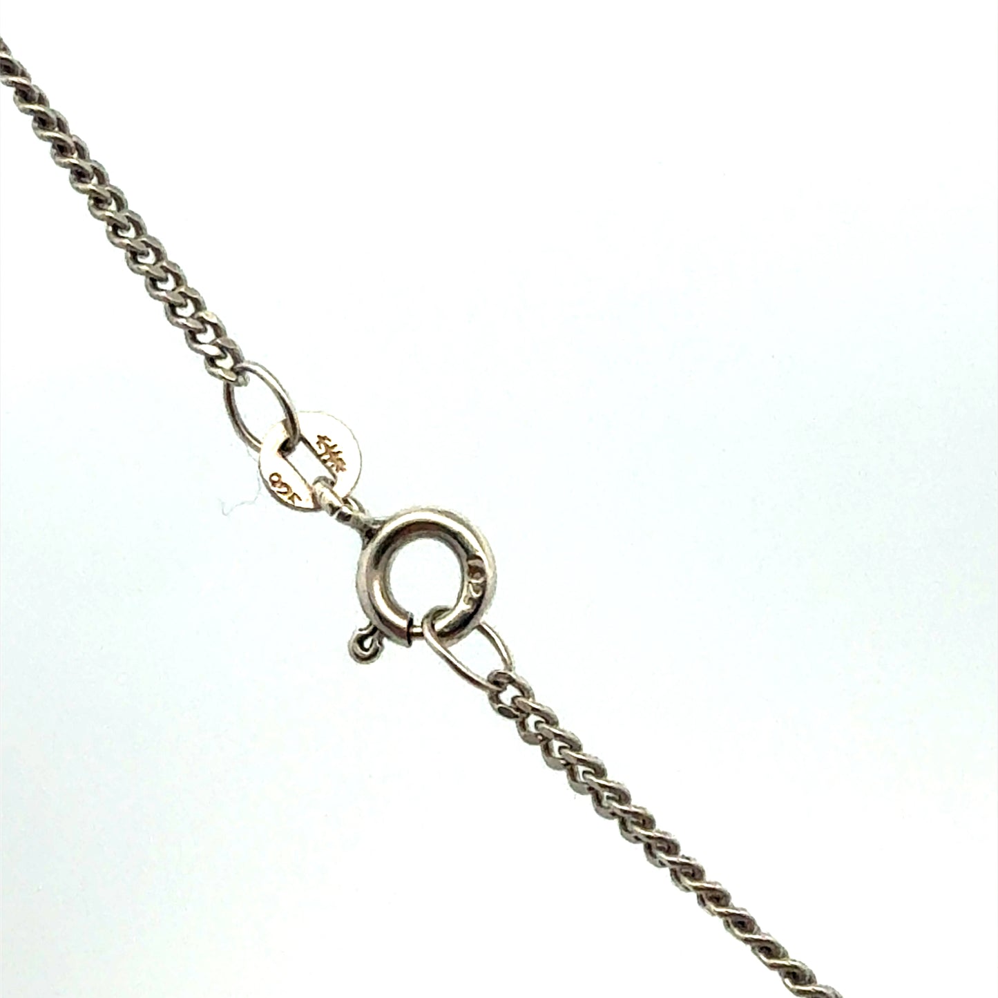 Silberkette 925 Panzerkette mit Kreuz-Anhänger – 47 cm, 4,82 g