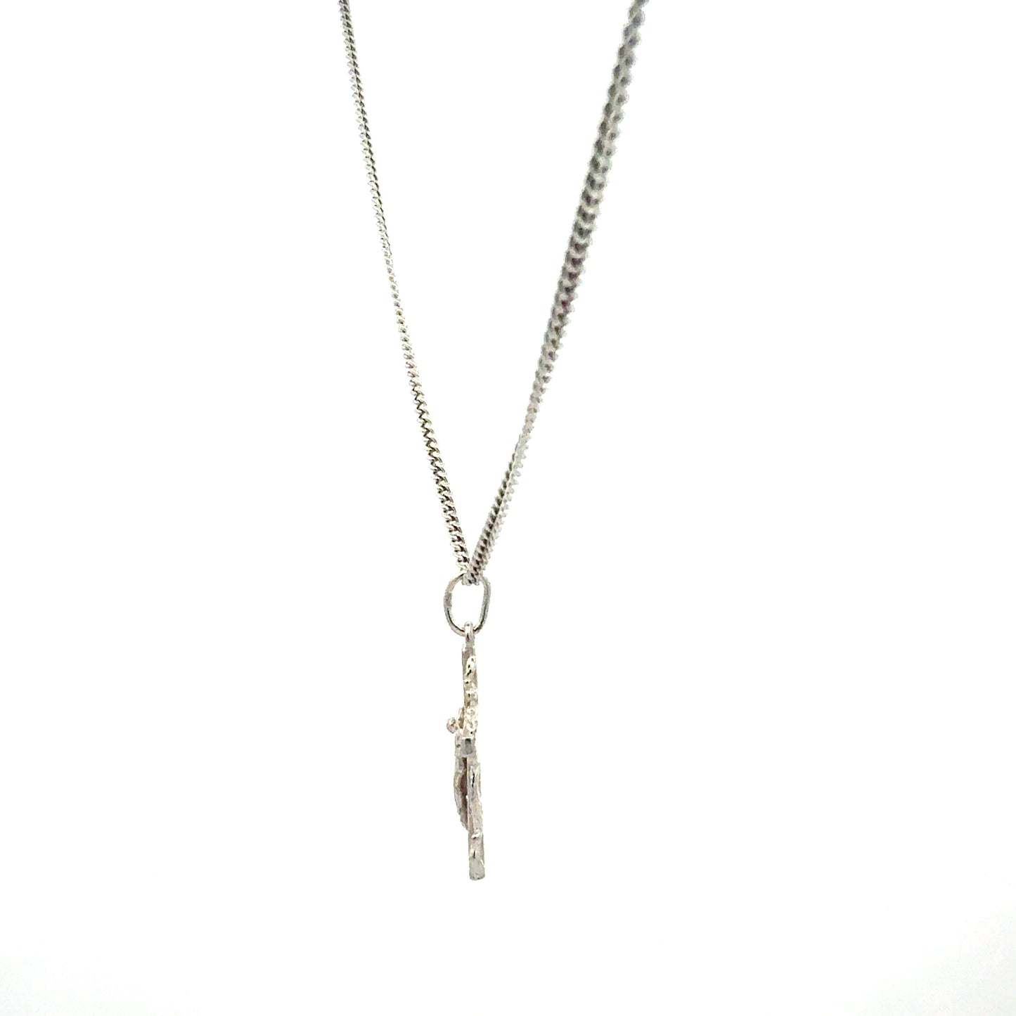 Silberkette 925 Panzerkette mit Kreuz-Anhänger – 47 cm, 4,82 g