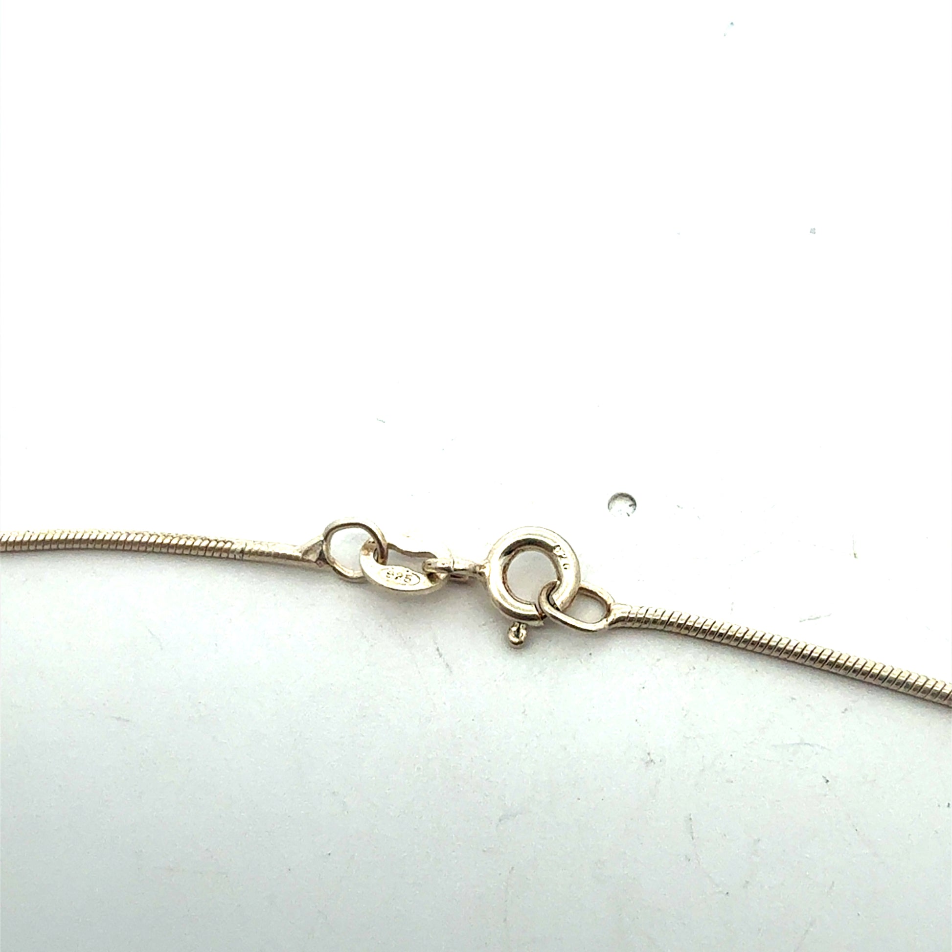 Silberkette 925 mit Zirkonia-Anhänger – Verschluss-Detail