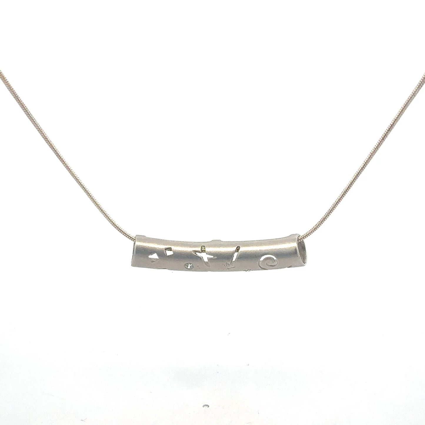 Silberkette 925 mit Zirkonia-Anhänger – Gesamtansicht