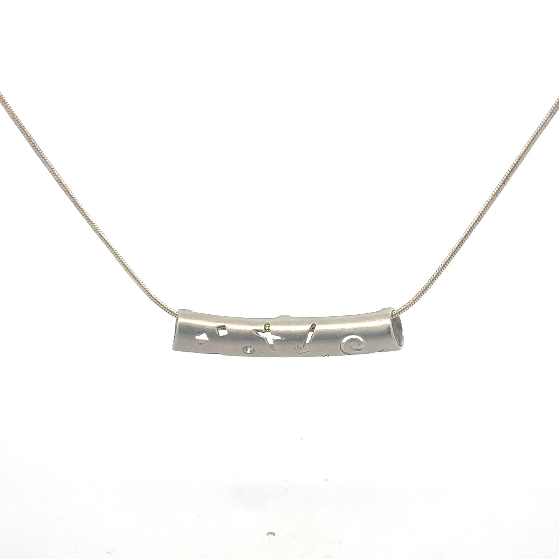 Silberkette 925 mit Zirkonia-Anhänger – Gesamtansicht