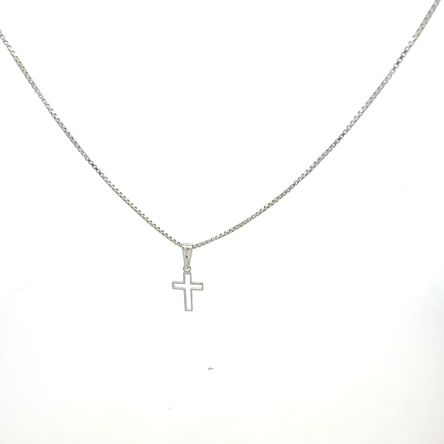 Sterlingsilber Halskette mit Kreuz-Anhänger - Gesamtansicht