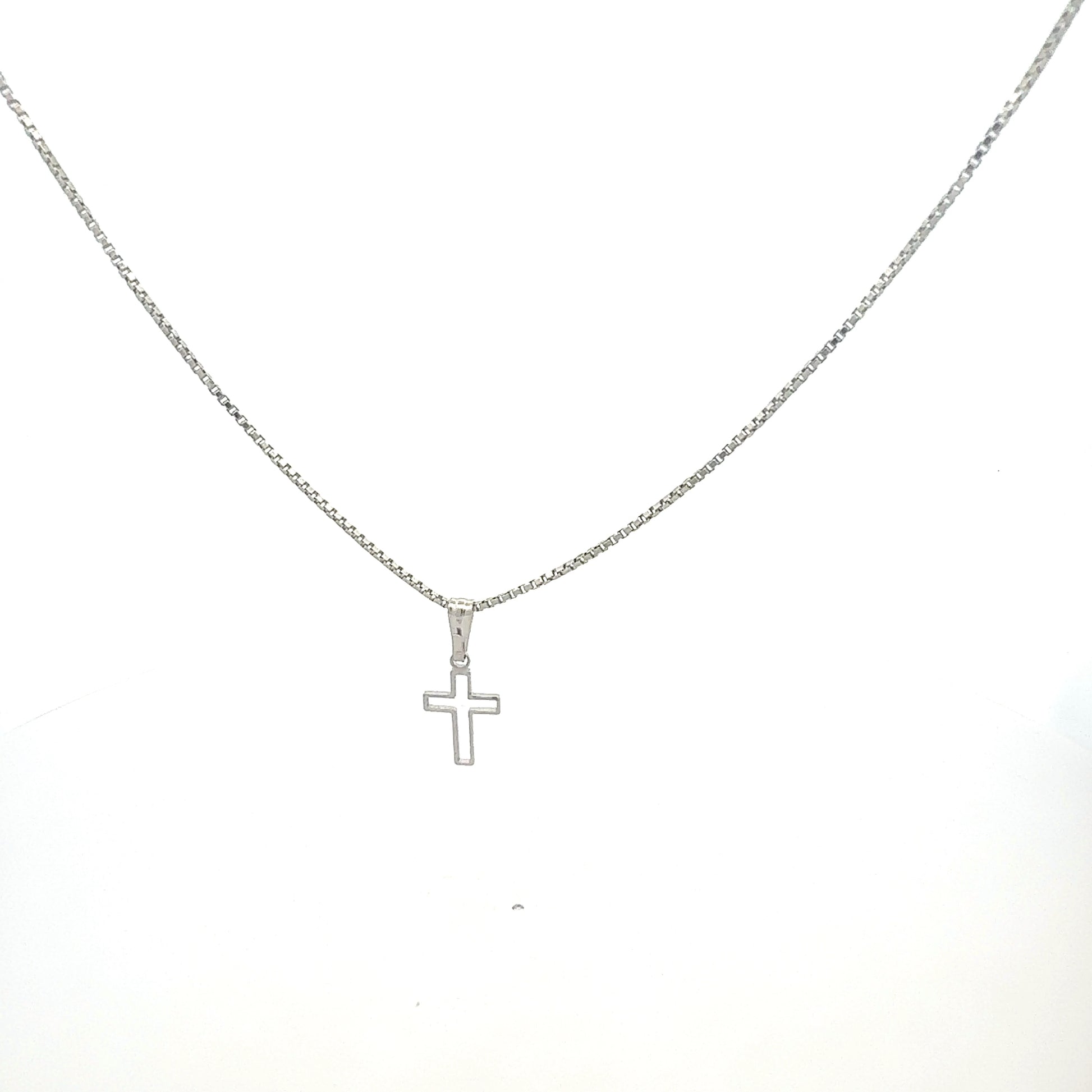 Sterlingsilber Halskette mit Kreuz-Anhänger - Gesamtansicht