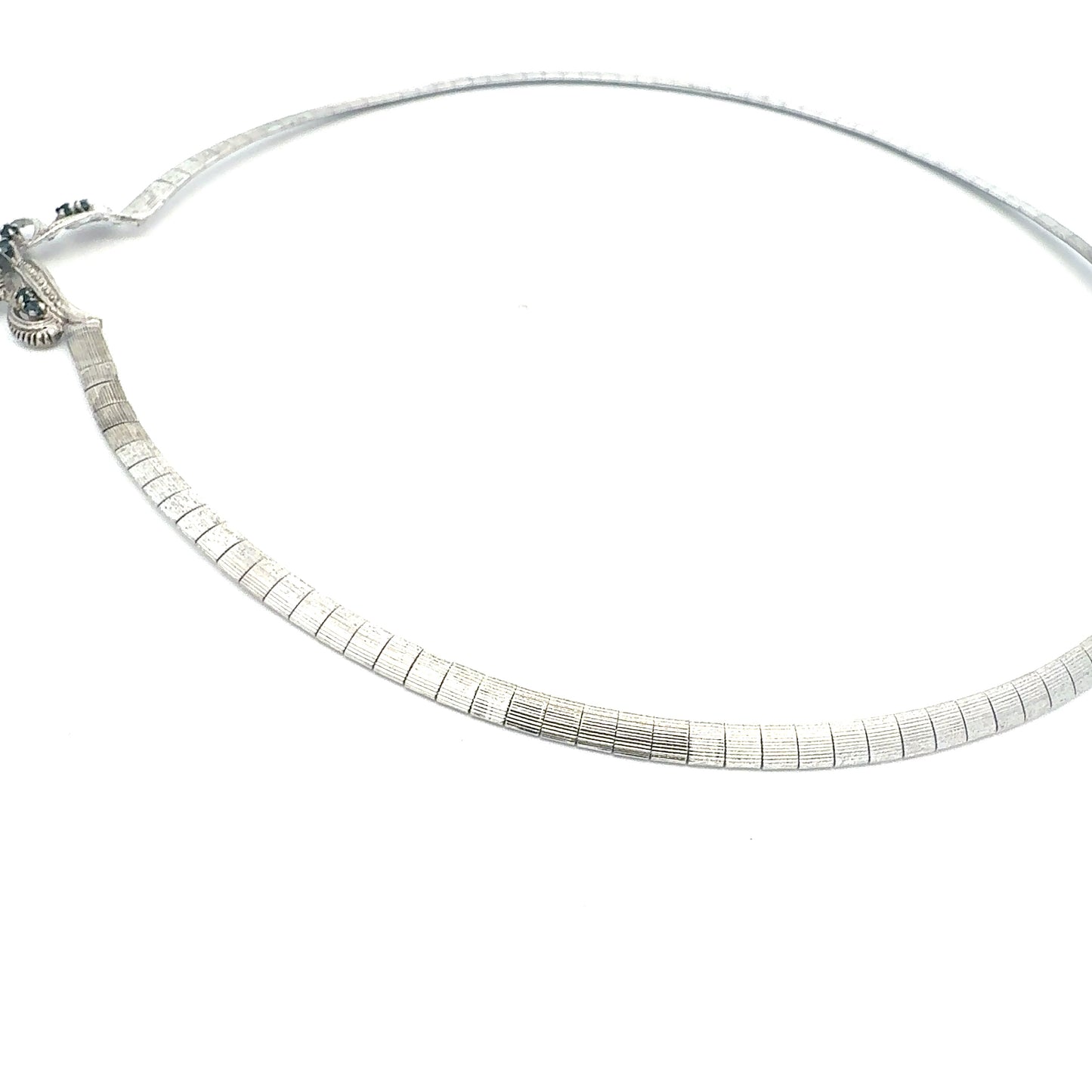 Silberkette 925 blaue Steine - Seitenansicht