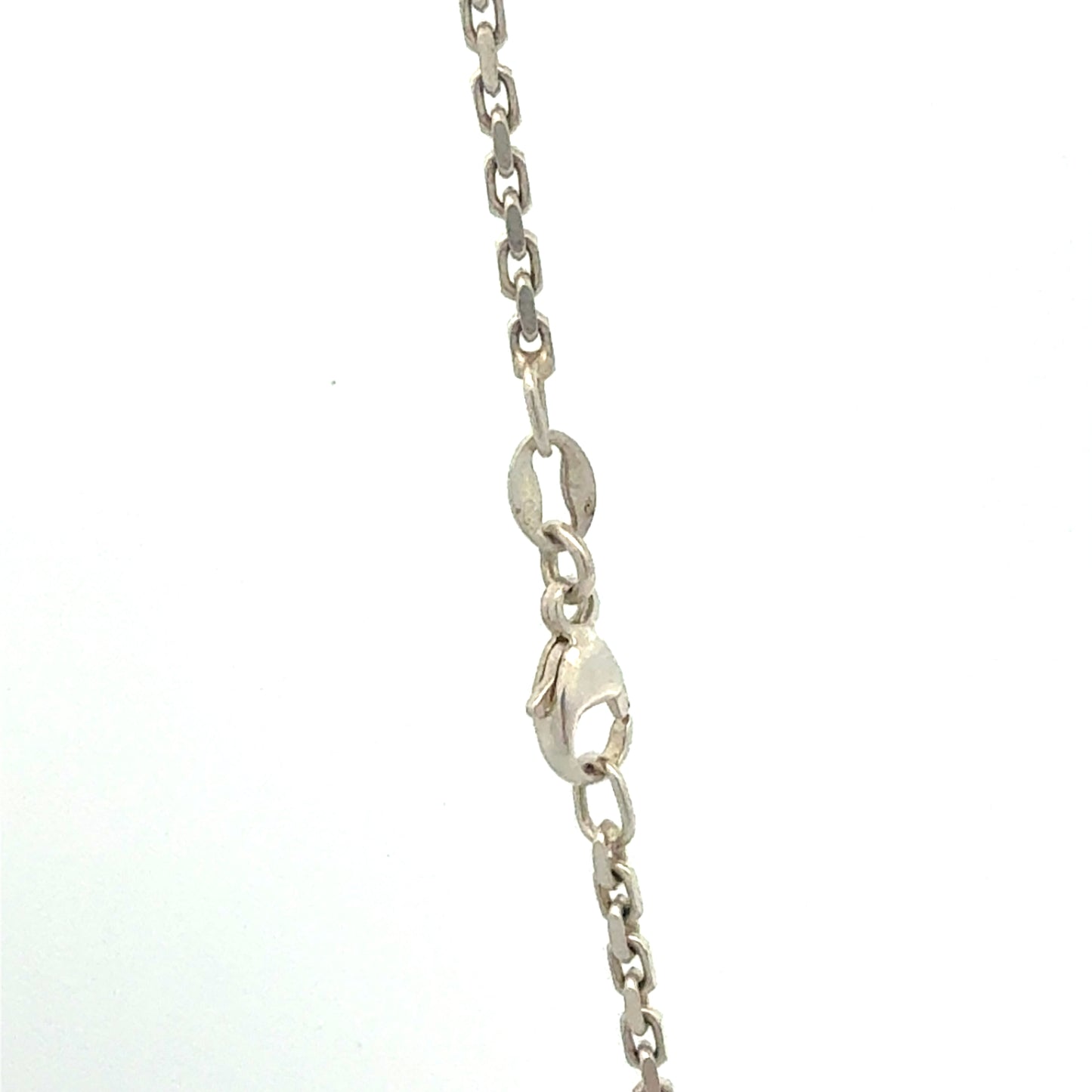 Detailansicht der 925 Sterling Silberkette mit Verschluss