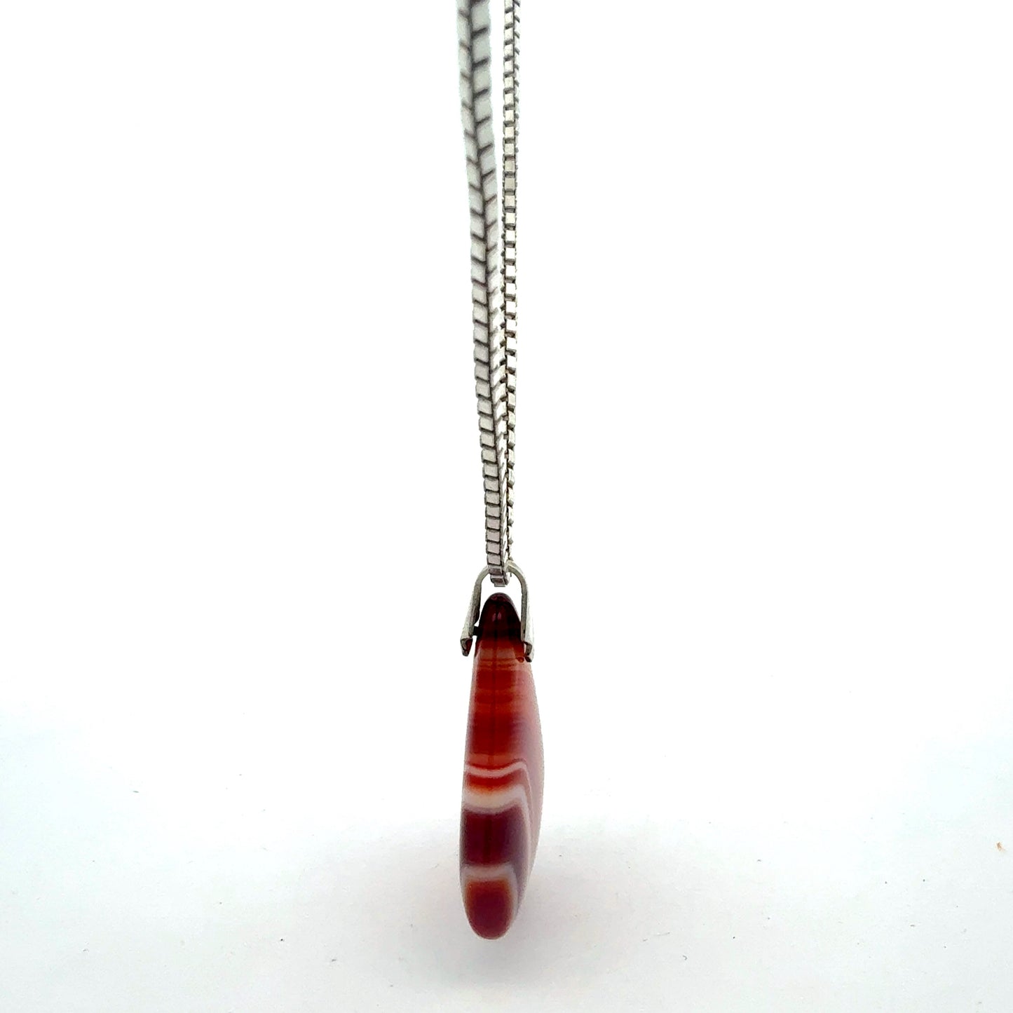 925 Silberkette mit Naturstein-Anhänger - Gesamtansicht