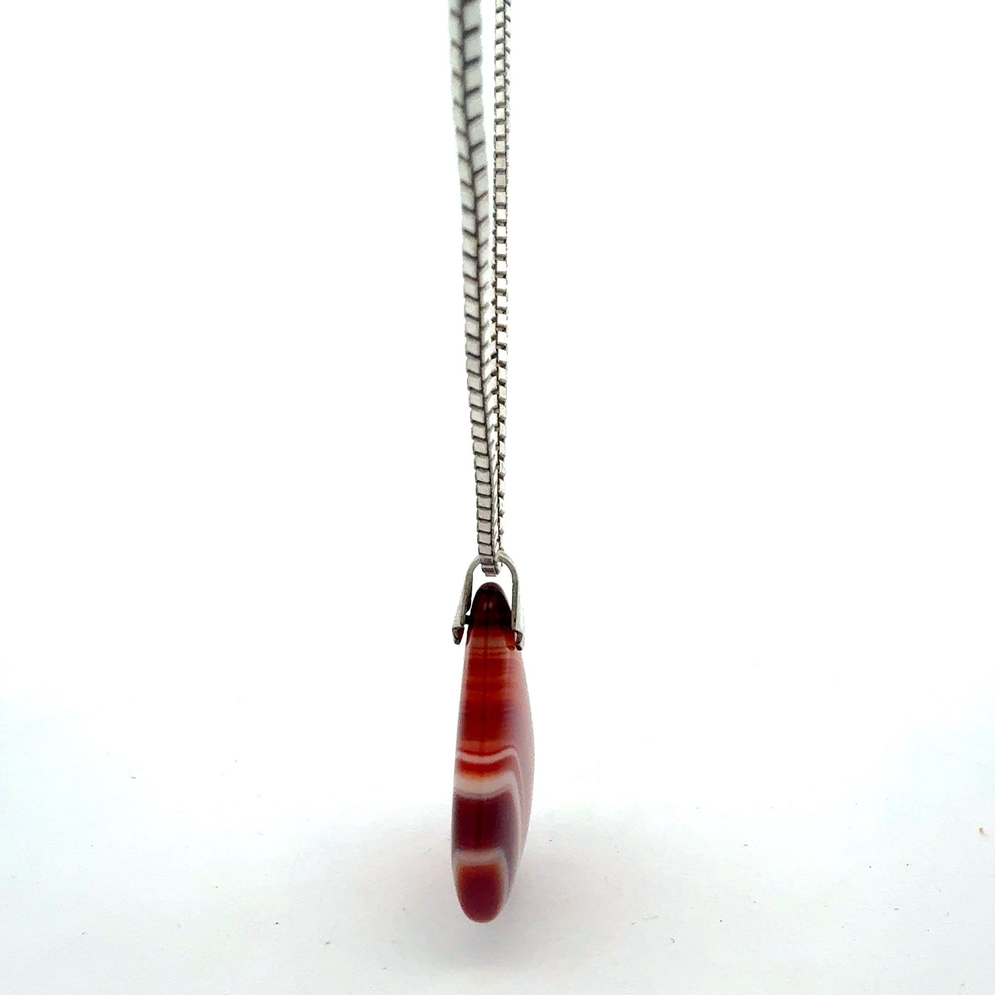 925 Silberkette mit Naturstein-Anhänger - Gesamtansicht