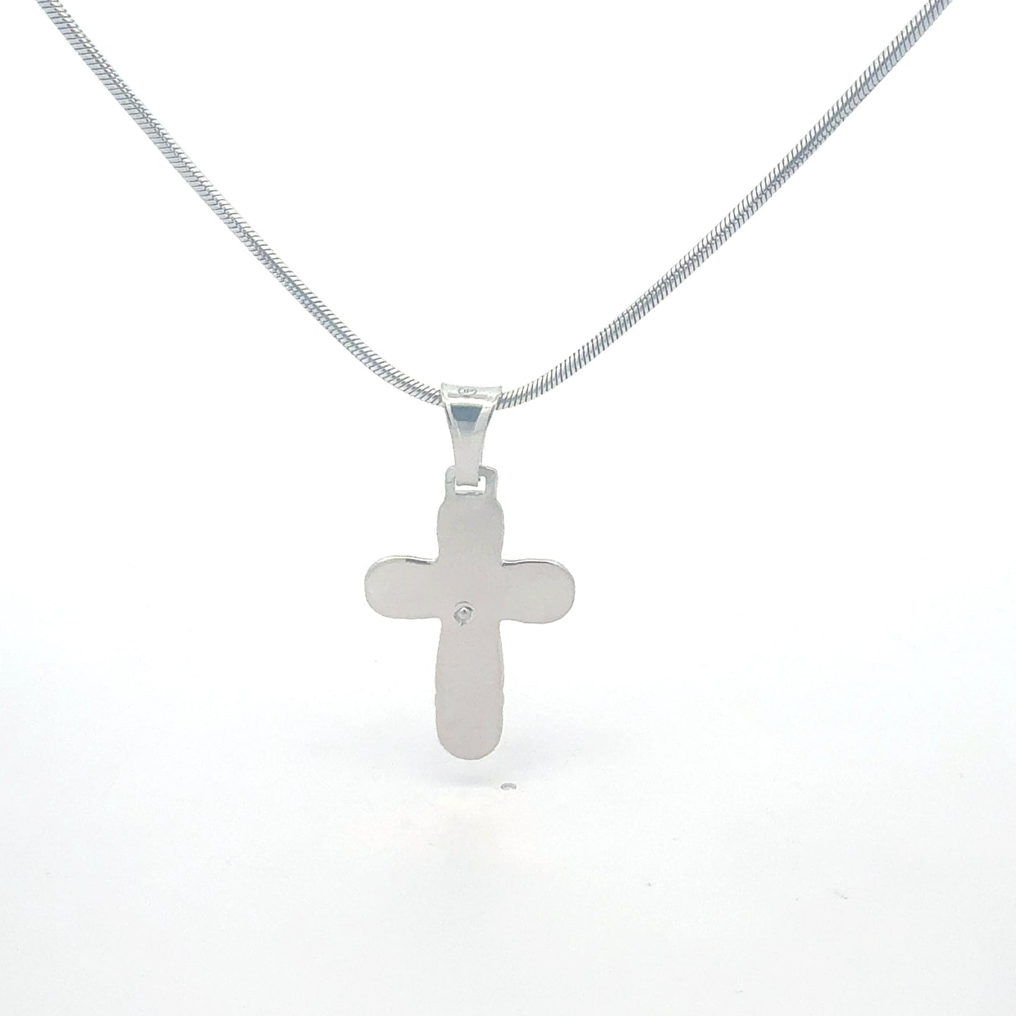 Silberkette 925 Schlangenkette mit Kreuz-Anhänger - Gesamtansicht