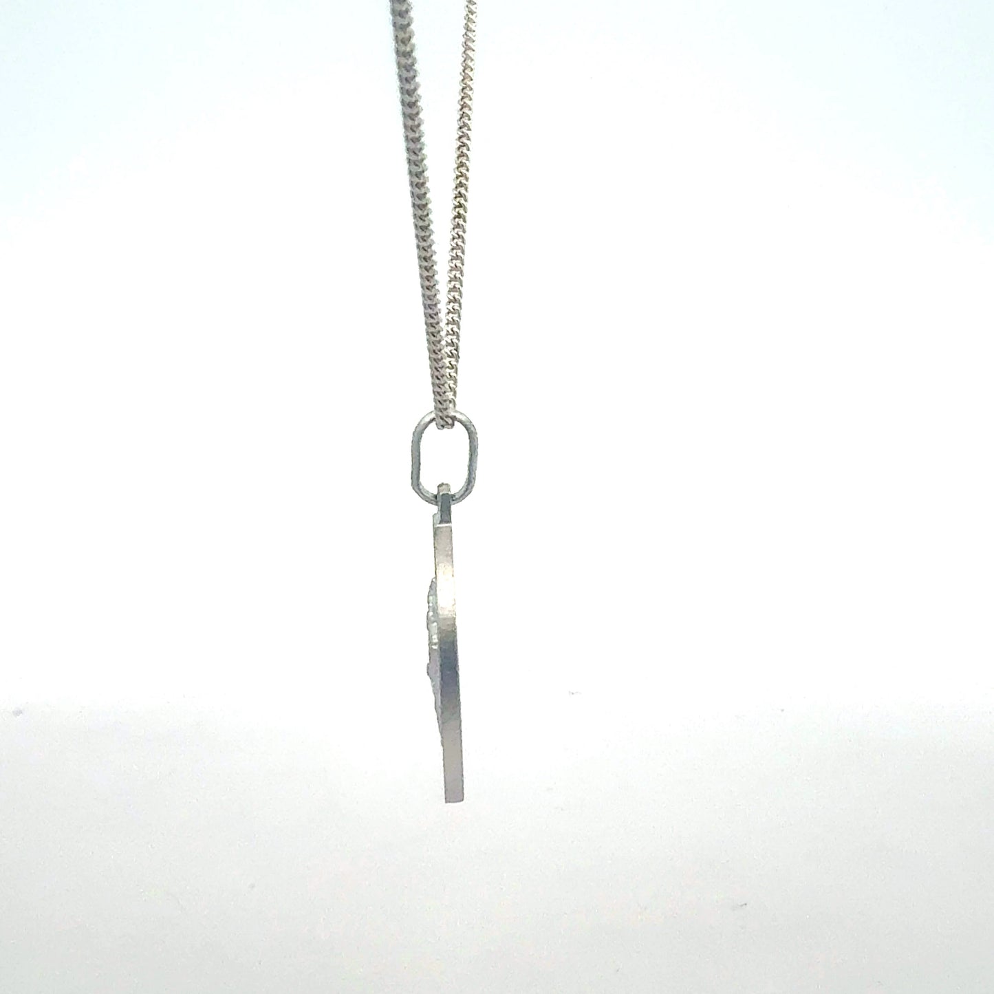 St. Christopher Medaillon Silberkette 55 cm - Nahaufnahme Anhänger