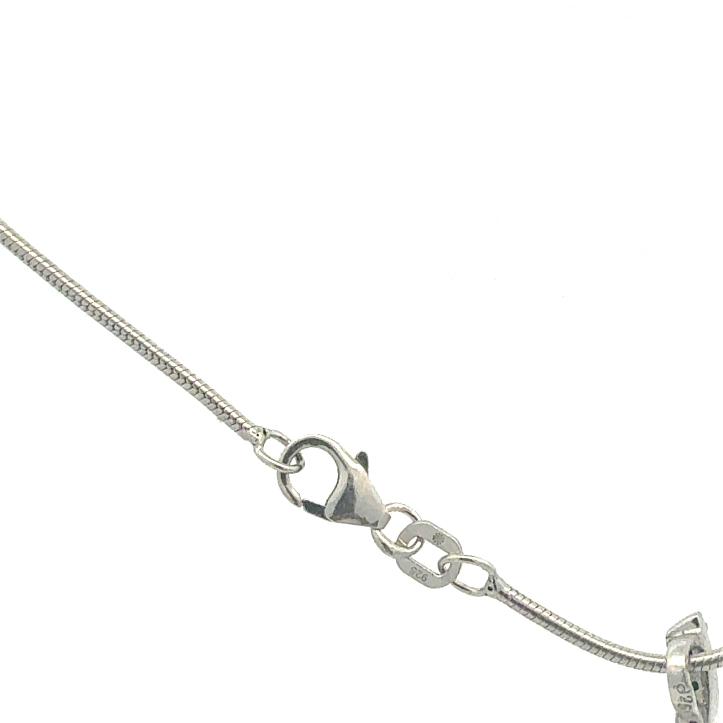 925 Sterling Silber Kette mit Zirkonia-Anhänger - Detailansicht