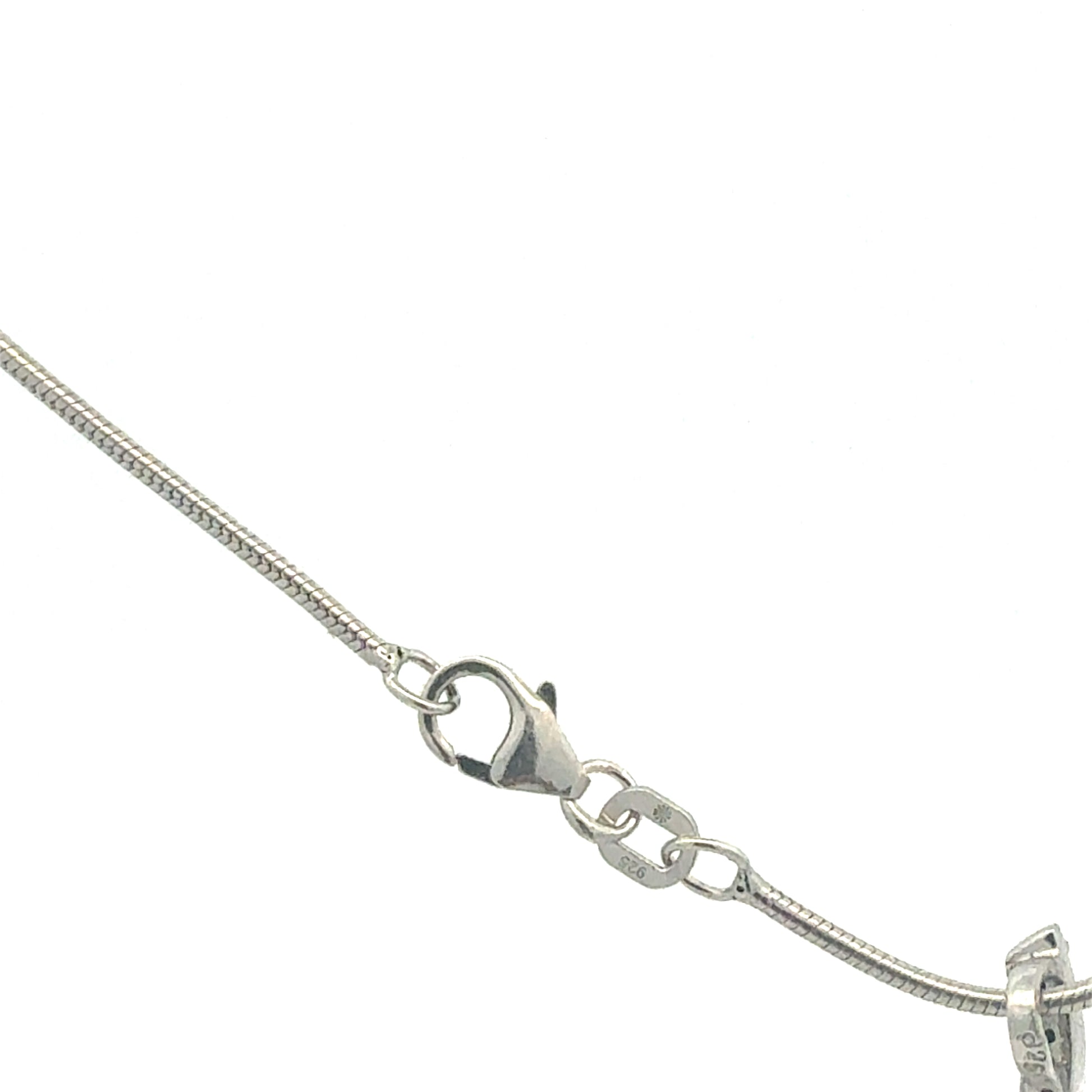 925 Sterling Silber Kette mit Zirkonia-Anhänger - Detailansicht