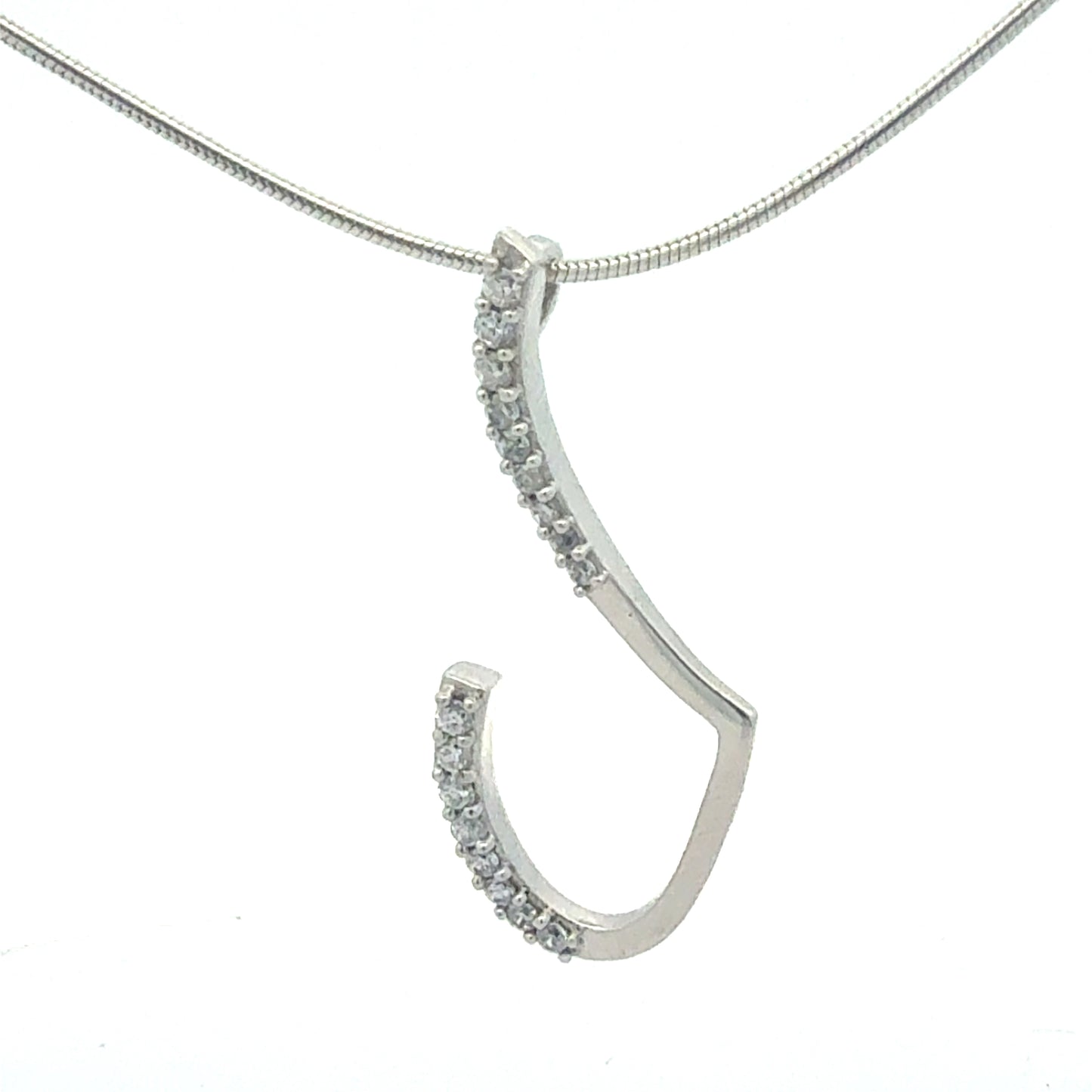 Silberkette 925 mit Anhänger 16 Zirkonia - Gesamtansicht