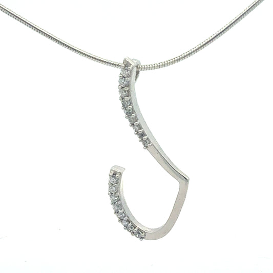 Silberkette 925 mit Anhänger 16 Zirkonia - Gesamtansicht