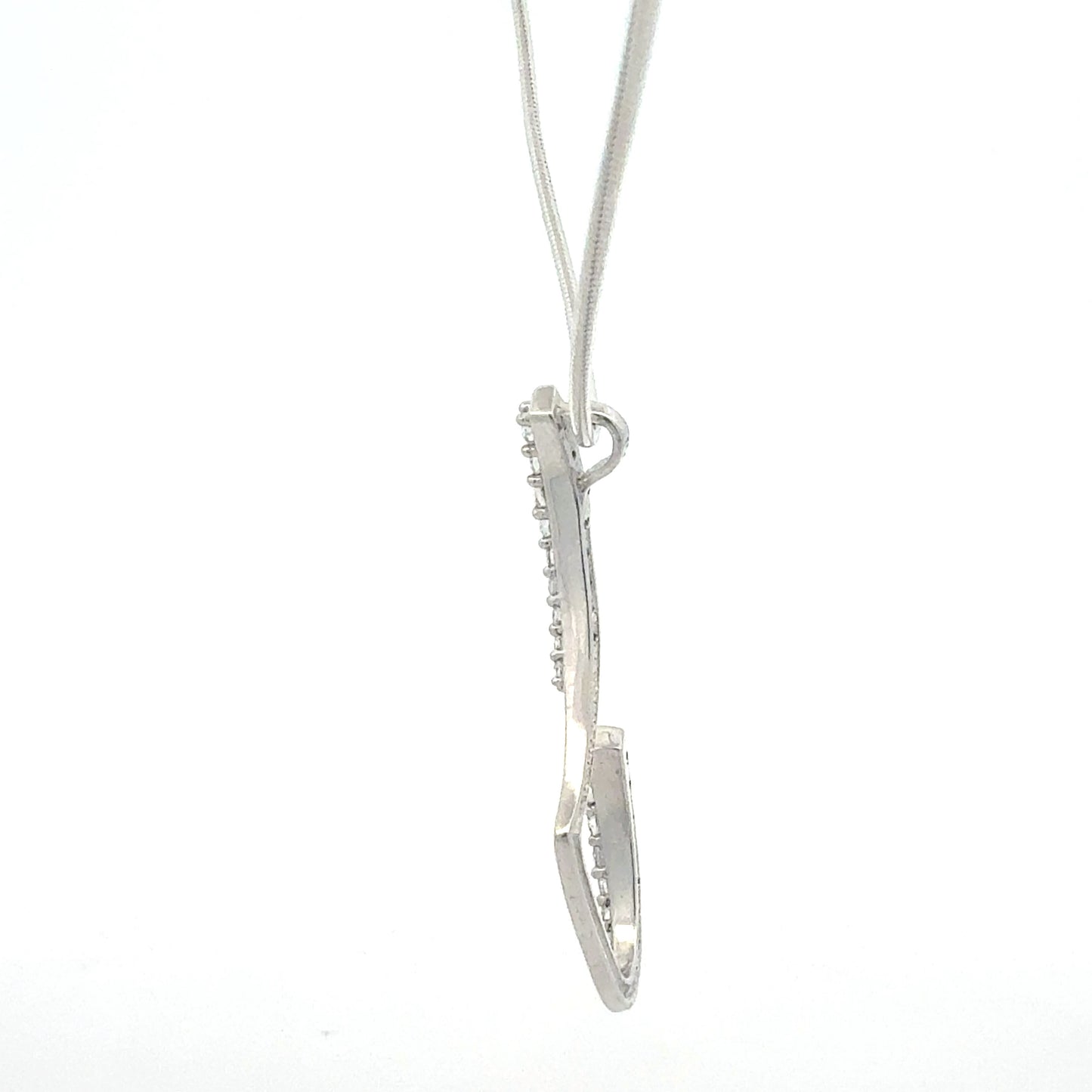 Silberkette 925 mit 16 Zirkonia elegant - Seitenansich