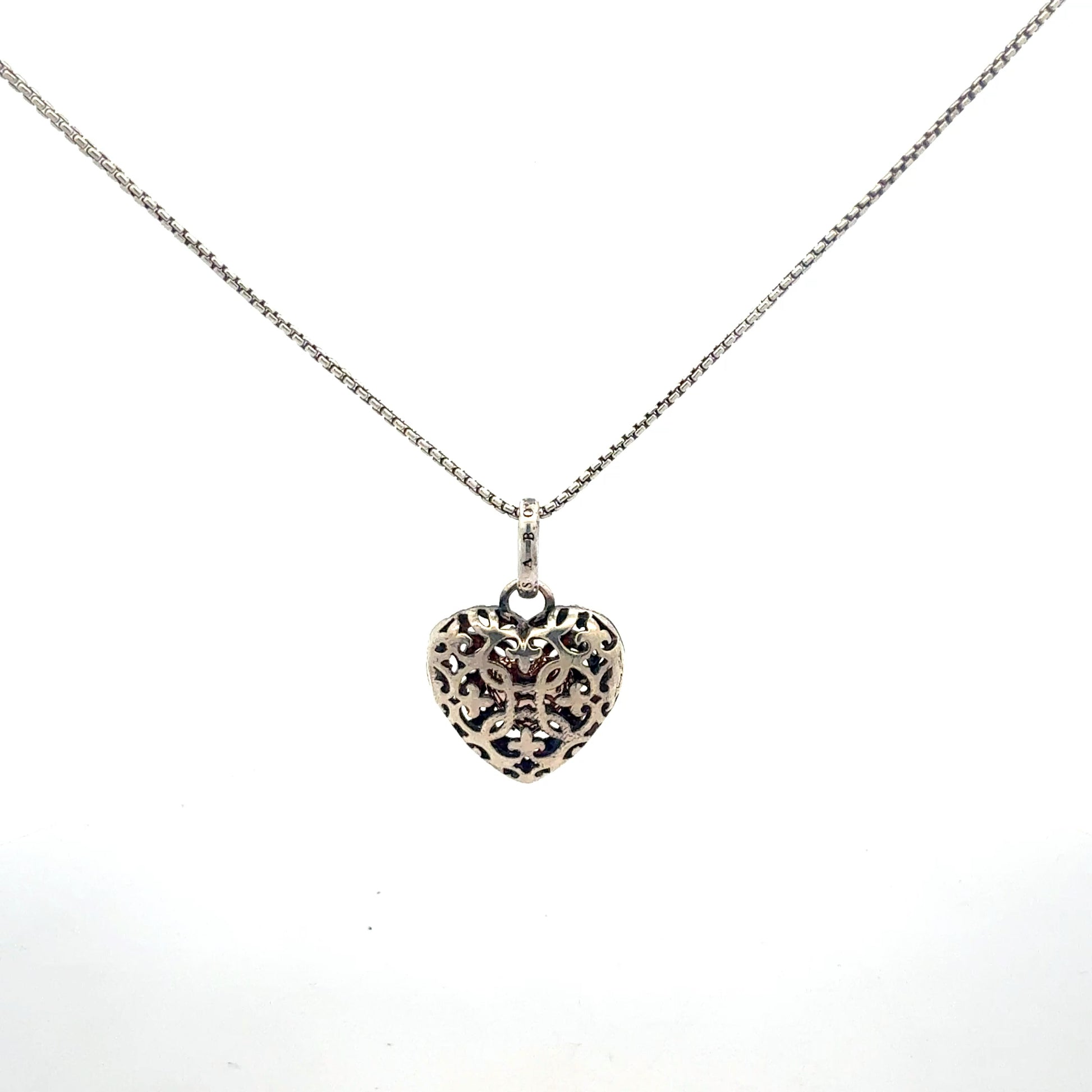 925 Sterling Silber Kette mit Herz - Detailansicht